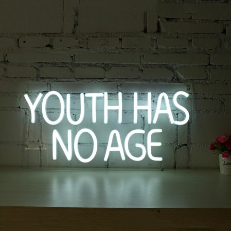 Youth Has No Age Neon Sign LED Tube Visual Artwork Bar Pub Club Wall Decor String Light