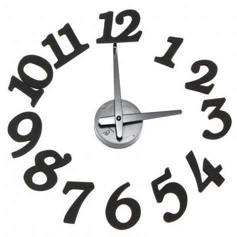 DIY Modern Design Wall Sticker Self Digit Dot Adhesive Wall Clock