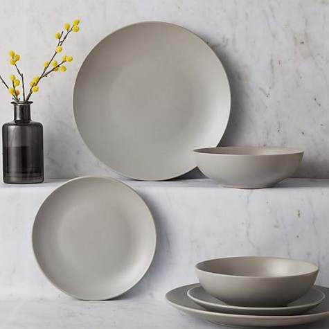 12 sets of cold gray tableware