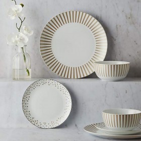 Alluring gold 12 piece dinner set