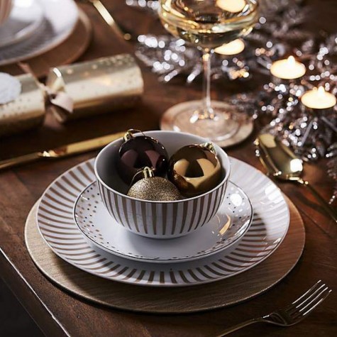 Alluring gold 12 piece dinner set