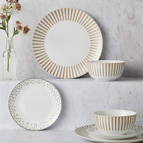 Alluring gold 12 piece dinner set