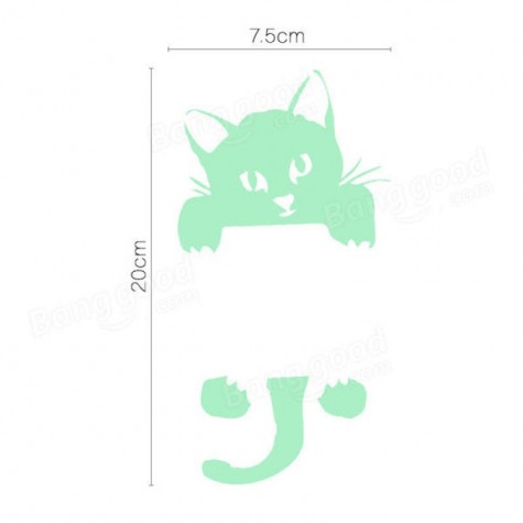 Cat Creative Luminous Switch Sticker Removable Glow In The Dark Wall Decal Home Decor