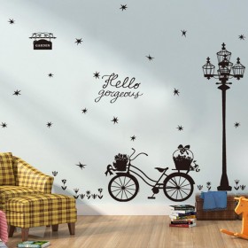 Bicycle Silhouette Creative PVC Wall Sticker Home Decor Mural Art Removable Wall Decals