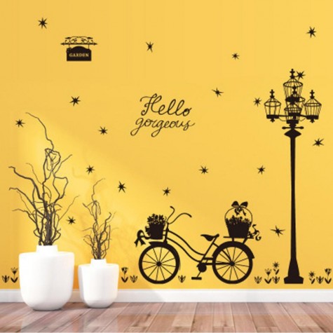 Bicycle Silhouette Creative PVC Wall Sticker Home Decor Mural Art Removable Wall Decals