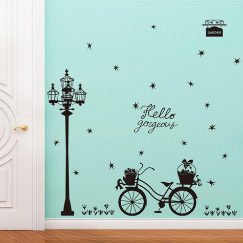 Bicycle Silhouette Creative PVC Wall Sticker Home Decor Mural Art Removable Wall Decals