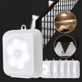 W LED Cabinet Night Light Wireless PIR Motion Sensor Battery Operated Cupboard Closet Lamp Home Bedroom Kitchen Lighting