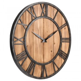 Creative Round Silent Wooden Wall Clock Decorative Clock for Living Room Home Decorations