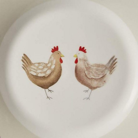 A set of 12 cottage style hen dinner dishes