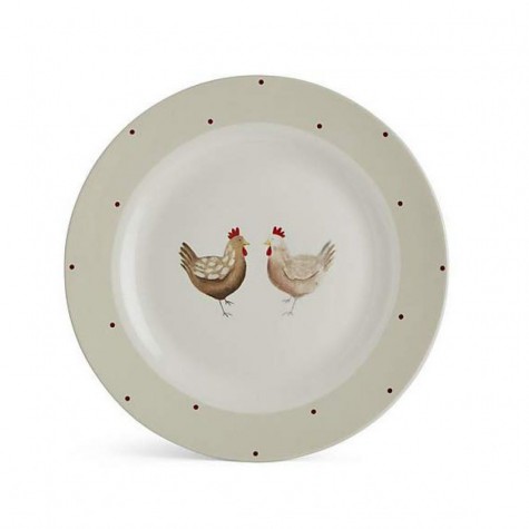 A set of 12 cottage style hen dinner dishes