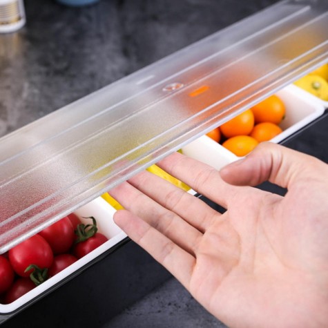 Compartment Divided Fruit Food Storage Case Box Kitchen Storage Container Garnish Crisper