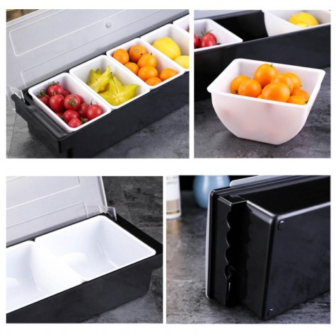 Compartment Divided Fruit Food Storage Case Box Kitchen Storage Container Garnish Crisper