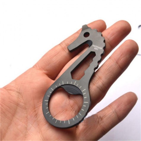 Stainless Steel Sea Horse Multifunctional Portable Pocket Bottle Beer Opener Keychain