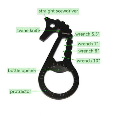 Stainless Steel Sea Horse Multifunctional Portable Pocket Bottle Beer Opener Keychain