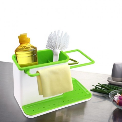 Kitchen Sponge Holder Box Dish Drying Rack Drain Shelf Draining Sink Organizer Kitchen Accessories