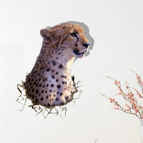 Leopard Wall Decals Animal  Removable Wall Hole Stickers Home Decoration Gift