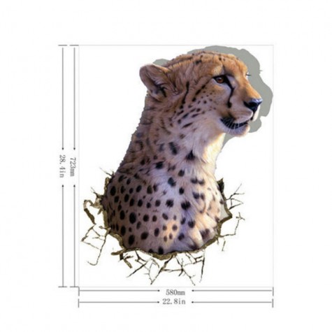 Leopard Wall Decals Animal  Removable Wall Hole Stickers Home Decoration Gift