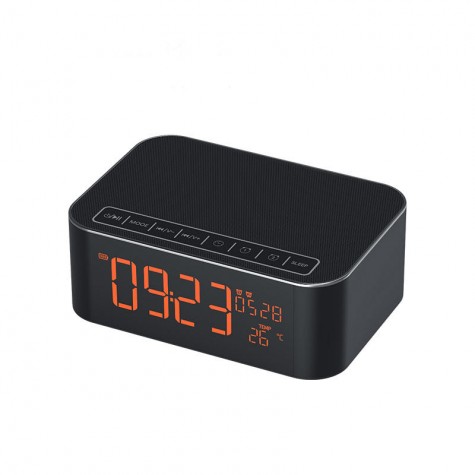 Wireless Bluetooth TF Card Adjustable Light Temperature Display Alarm Clock FM Radio Surround Sound Subwoofer Intelligent Clock