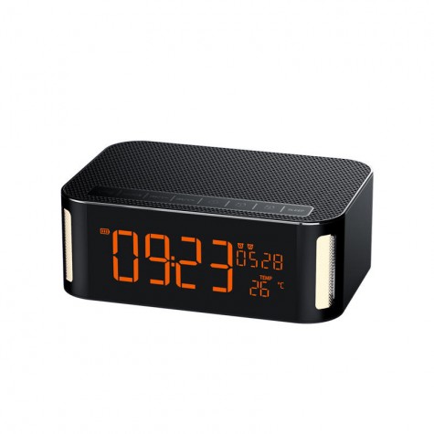 Wireless Bluetooth TF Card Adjustable Light Temperature Display Alarm Clock FM Radio Surround Sound Subwoofer Intelligent Clock