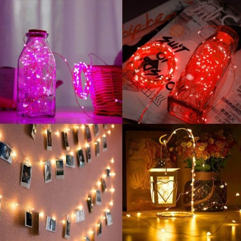 Colors  M  Light USB Copper String with Remote-Controlled Adjustable Copper Light Four-wire Sliver Decorative Lights