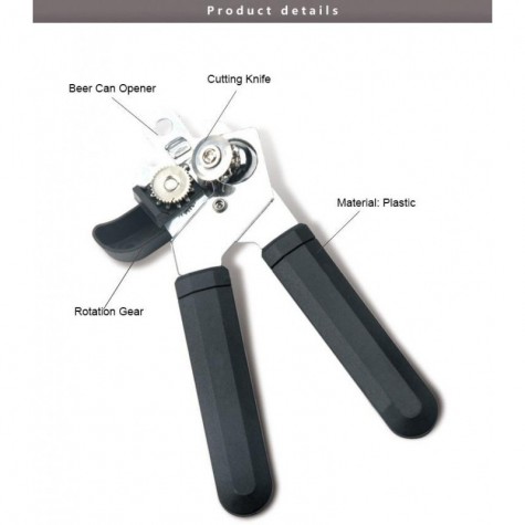 Kitchen Easy Portable Can Opener Manual Stainless Steel Blade Opening Tool