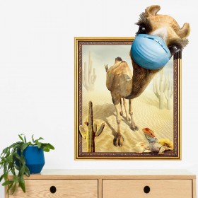 3D Creative Desert Camel Frame PVC Removable Home Room Decorative Wall Door Decor Sticker