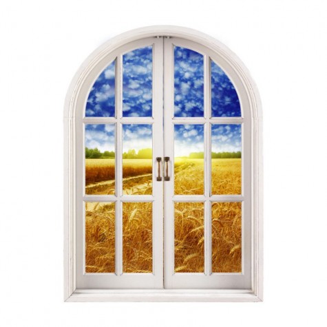 Cornfield View 3D Artificial Window 3D Wall Decals Room Stickers Home Wall Decor Gift