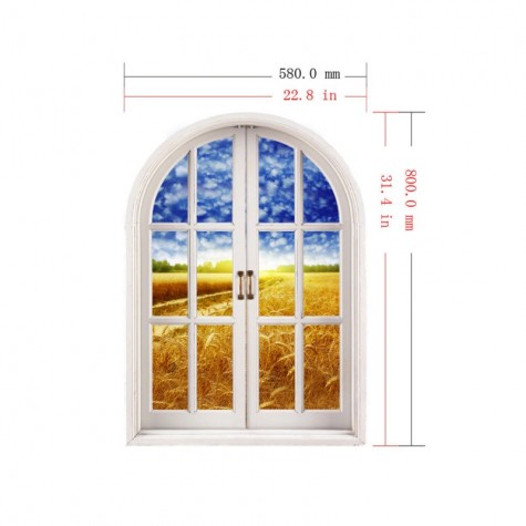 Cornfield View 3D Artificial Window 3D Wall Decals Room Stickers Home Wall Decor Gift