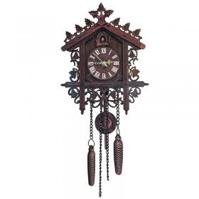 Cuckoo Wall Clock Hanging Handcraft Wall Clock Decoration Art Vintage Bird Swing Wood Cuckoo Clock