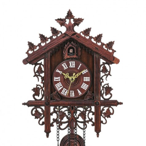 Cuckoo Wall Clock Hanging Handcraft Wall Clock Decoration Art Vintage Bird Swing Wood Cuckoo Clock