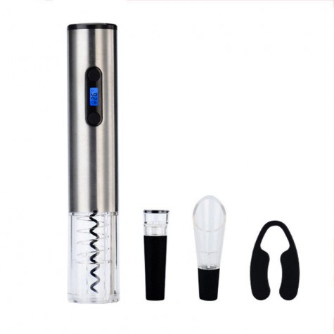 Household Electric Opener Set Stainless Steel Automatic Bottle Opener Kit With Charging Base Red Wine Electric Opener Set