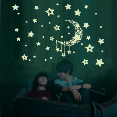 Luminous Star and Moon Creative PVC Wall Sticker Home Decor Mural Art Removable Wall Decals