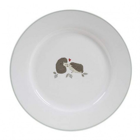 A 12-piece dinner set with hedgehog design