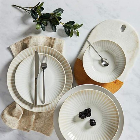 The temple set of 12 pieces of white tableware