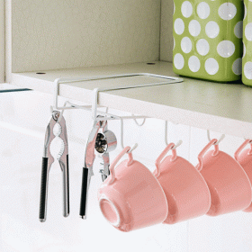 Hooks Stainless Steel Storage Rack Cupboard Hanging Hook Shelf Bathroom Organizer