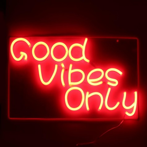 Good Vibes Only Neon Art Sign Handmade Visual Artwork Wall Decor Light