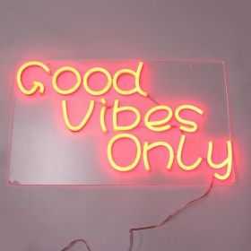 Good Vibes Only Neon Art Sign Handmade Visual Artwork Wall Decor Light