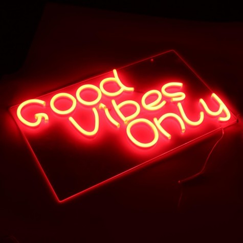 Good Vibes Only Neon Art Sign Handmade Visual Artwork Wall Decor Light