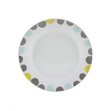 12 sets of dinner utensils with dots