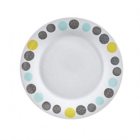 12 sets of dinner utensils with dots