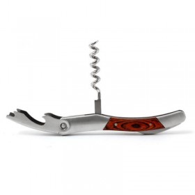 Wood Handle Stainless Steel Corkscrew Double Hinge Red Wine Bottle Opener