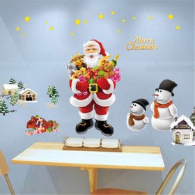 Removable Merry Christmas Santa Snowman Window Wall Sticker Decal Mural Decor