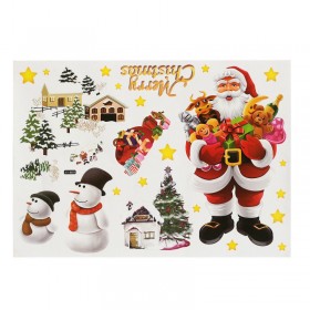 Removable Merry Christmas Santa Snowman Window Wall Sticker Decal Mural Decor