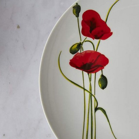 12 dinner sets with poppy design