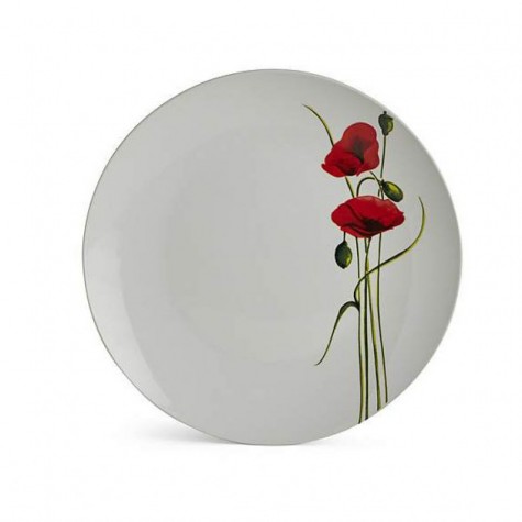 12 dinner sets with poppy design