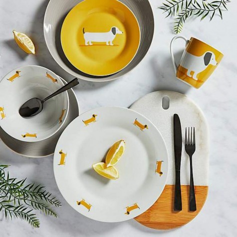 Sausage dog 12 Piece Set ochre dinner