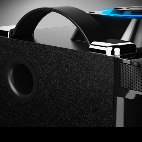 Bluetooth Smart Speaker with Bass D Stereo Surround Sound Home Multimedia Audio Blue Tempo Light Hand-held Design Bluetooth Speaker