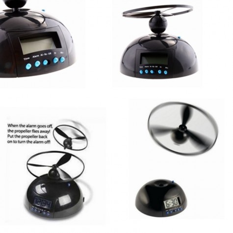 Flying Alarm Clock Snooze LCD Digital Alarm Clock UFO Helicopter Annoyed Alarm Clock