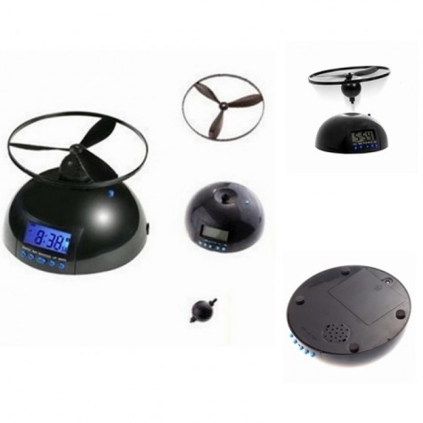 Flying Alarm Clock Snooze LCD Digital Alarm Clock UFO Helicopter Annoyed Alarm Clock