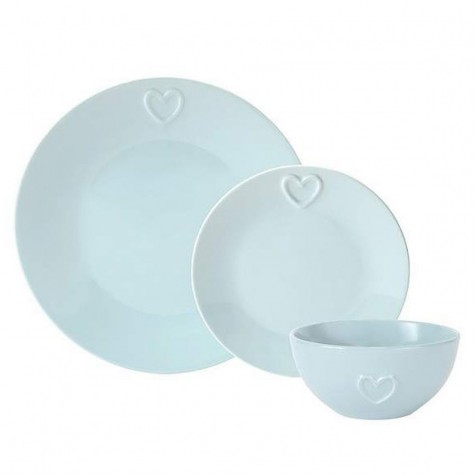 Embossed heart design of 12 sets of tableware